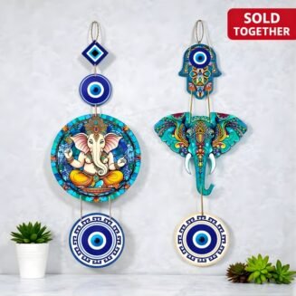 Vastu Ganesha and Evil Eye Wooden Art